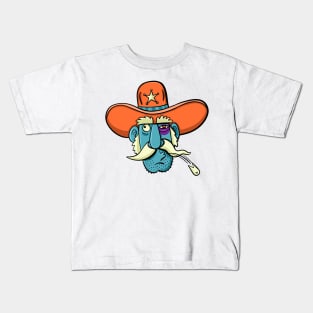 face of an old sheriff with a tooth knocked out in a fight Kids T-Shirt